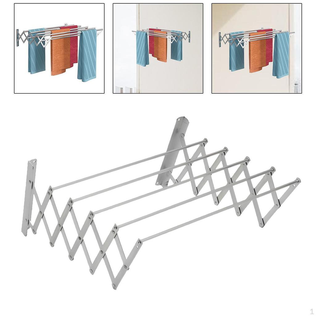 Foldable And Adjustable Wall Mounted Towel Rack Bathroom Accessory