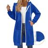 Lässige Hoodie-Jacke Damen Mode Raglanärmel Langarm Doppelreißverschluss
