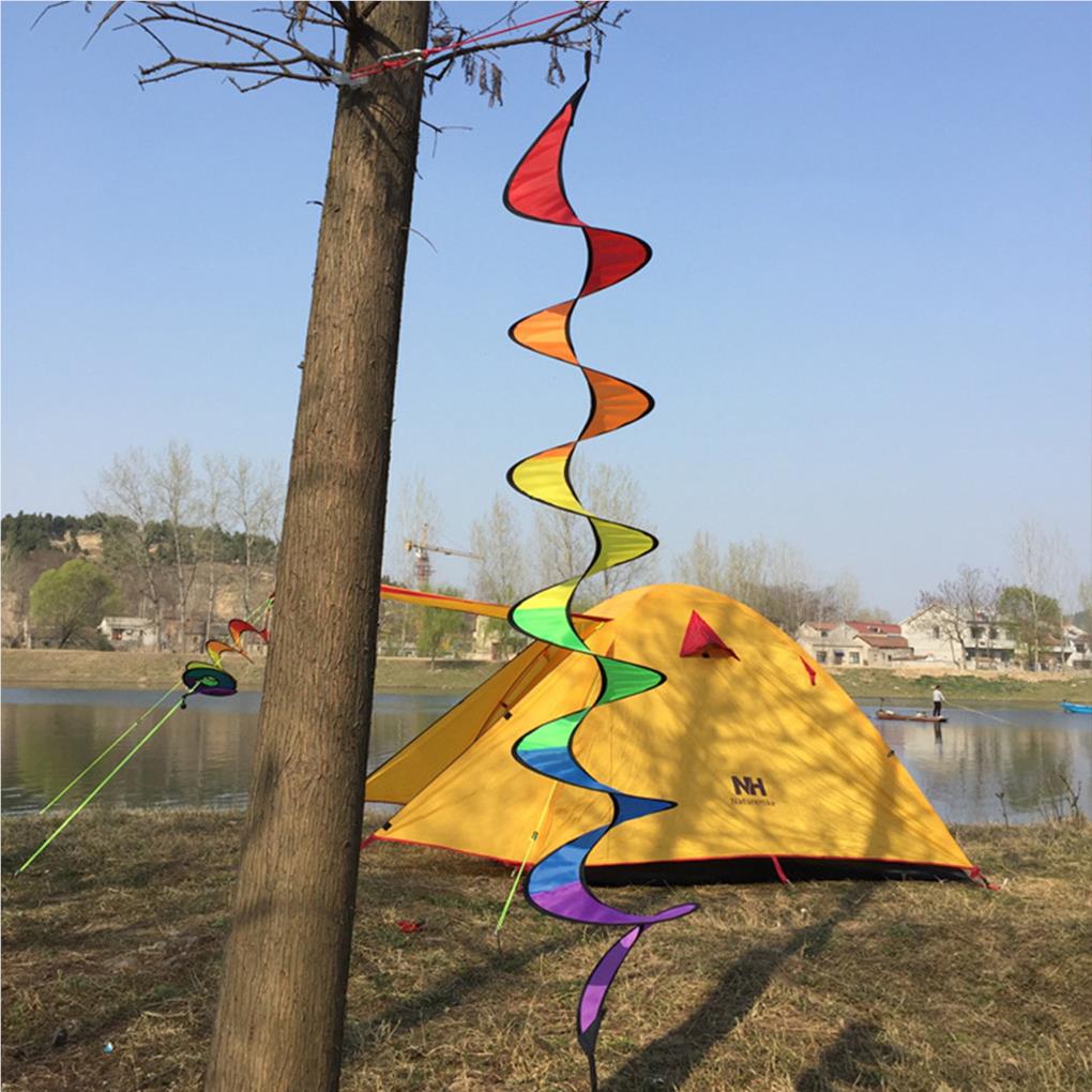 Gartenwindspiele Regenbogenwirbler Windrad Wimpelkette Outdoor Hängedekorationen Campingzubehör für Hof Waldornamente