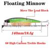 14cm/18.5g Realistic Sliding Weight Minnow Lure for Long Cast Aspius Fishing