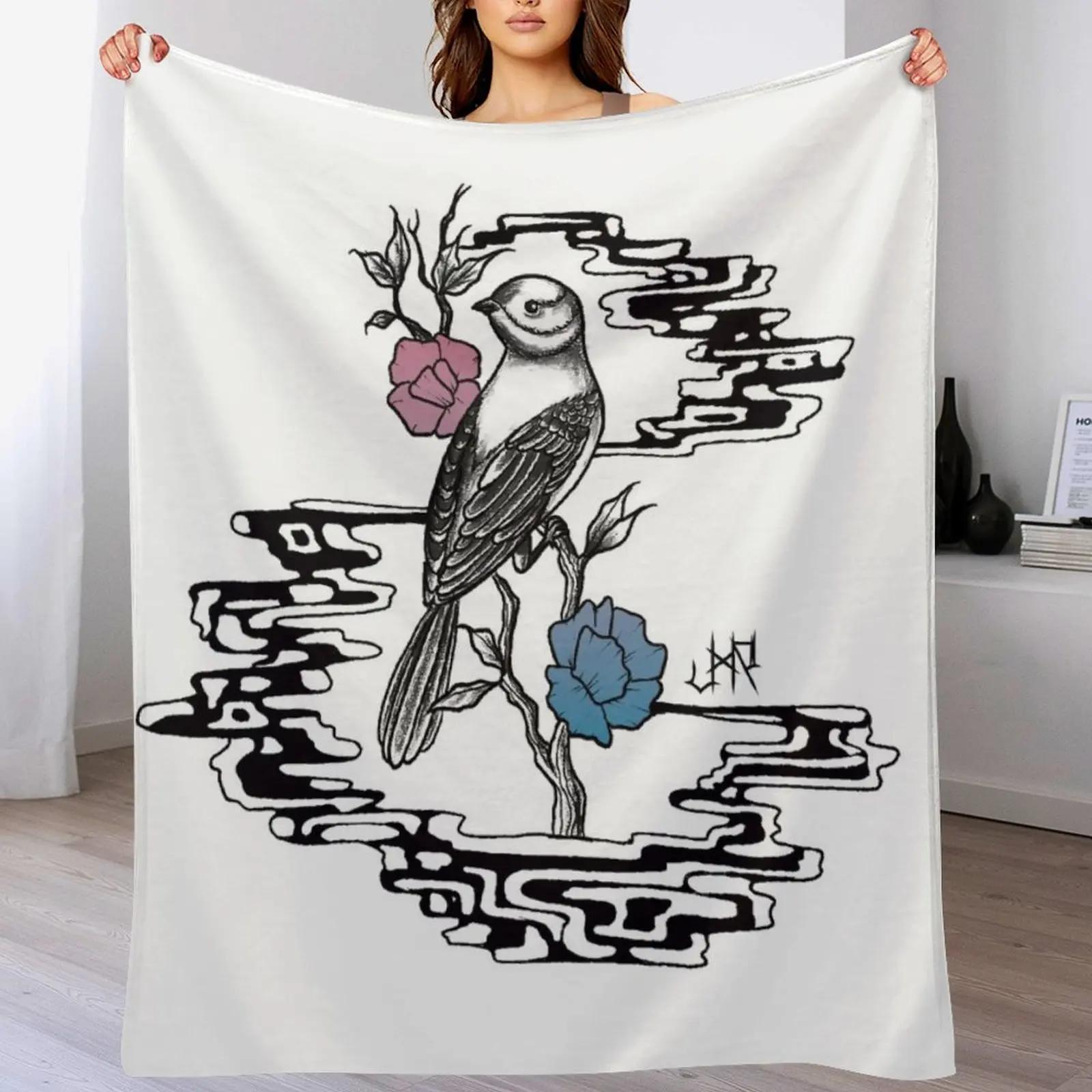 

Bird on a Cloud Throw Blanket Soft Comfort Blanket for Reading Watching TV 102x76cm(40x30in)