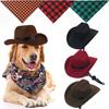 Pet Hat Dog Western Cowboy Hat Pet Triangle Scarf  Photo Prop PetAccessorie E