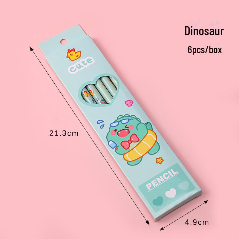 Niedliches Cartoon-HB-Buntstifte-Set (6/Karton) - Ideale Belohnung für Schüler oder Geschenk für Kinder