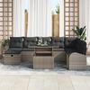 VidaXL Ensemble de canapé de jardin 9 pièces avec coussins gris en poly rotin 3359776