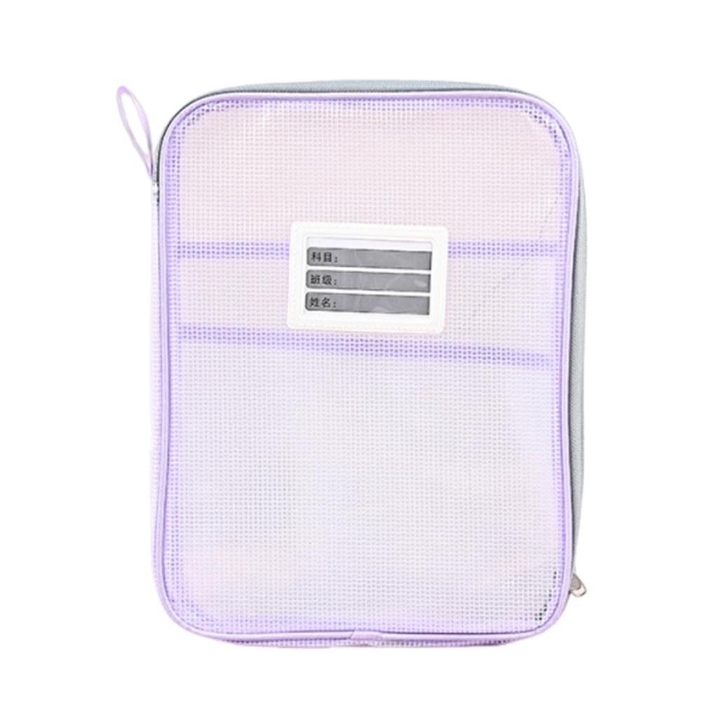 

A4 Transparent File Bag Large Capacity Stationery Organizer Pouch File Folder Bag Homework фіолетовий