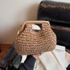 Woven Banquet Handbag Summer Bohemian Seaside Vacation Beach Bag Fashionable Advanced Clip Crossbody Bag Brand Women's Woven Bag