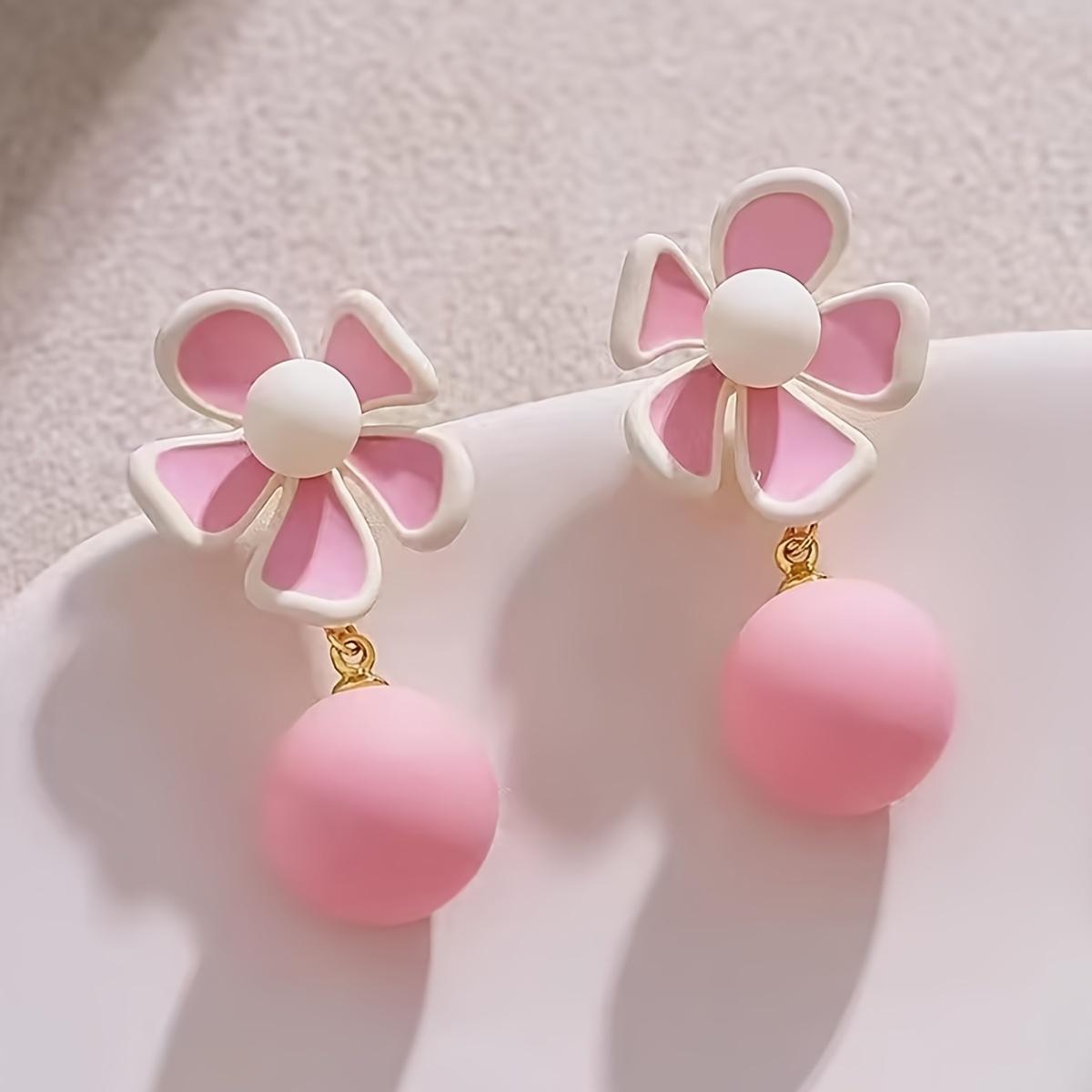 

Модные серьги-капли для женских украшений розовый