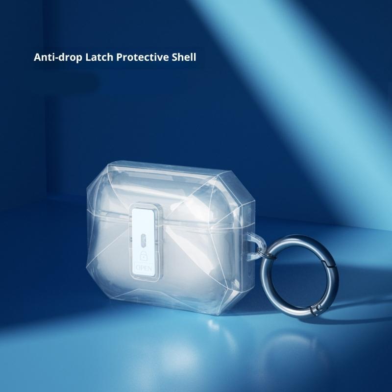 Clear Protective Case For Pods Pro3 Secure Lock Design Includes Keychain Set Easy Cleaning
