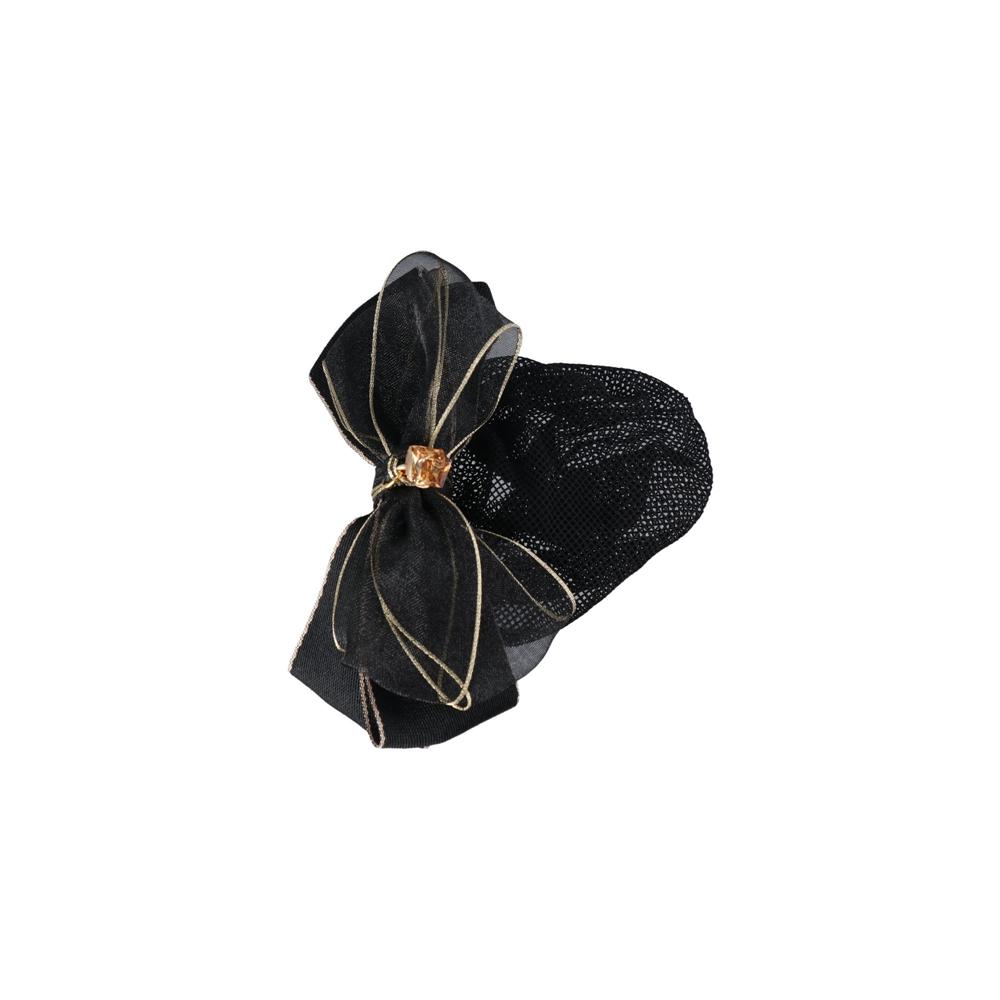 Vintage Simple Spring Clip Retro Elegant Cloth Mesh Snood Bow headwear Women Headdress Hairnet