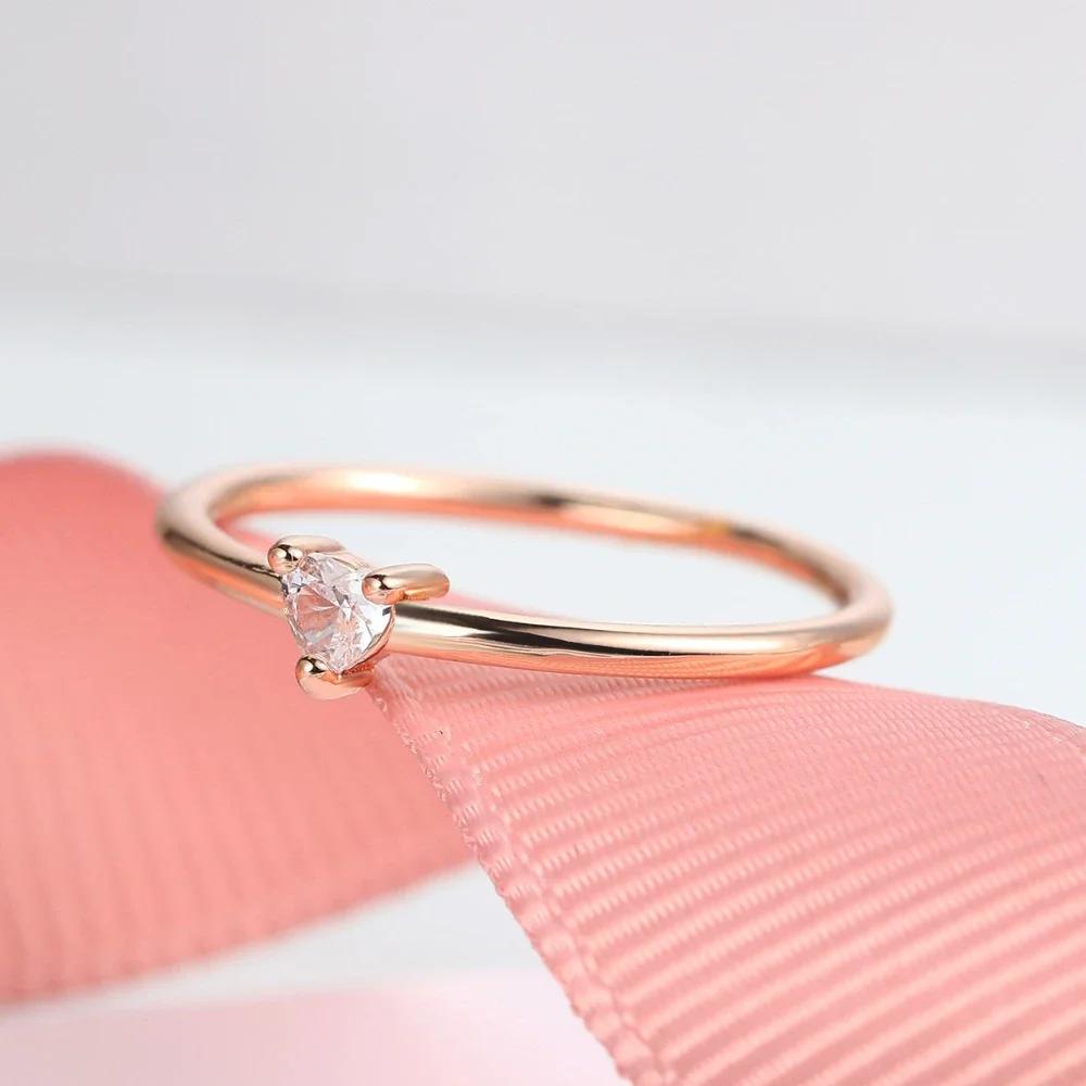 Luxury Dainty Thin Rings for Women Gold Silver Color Love Heart Zircon Delicate Wedding Dating Ring Fashion Jewelry Gift