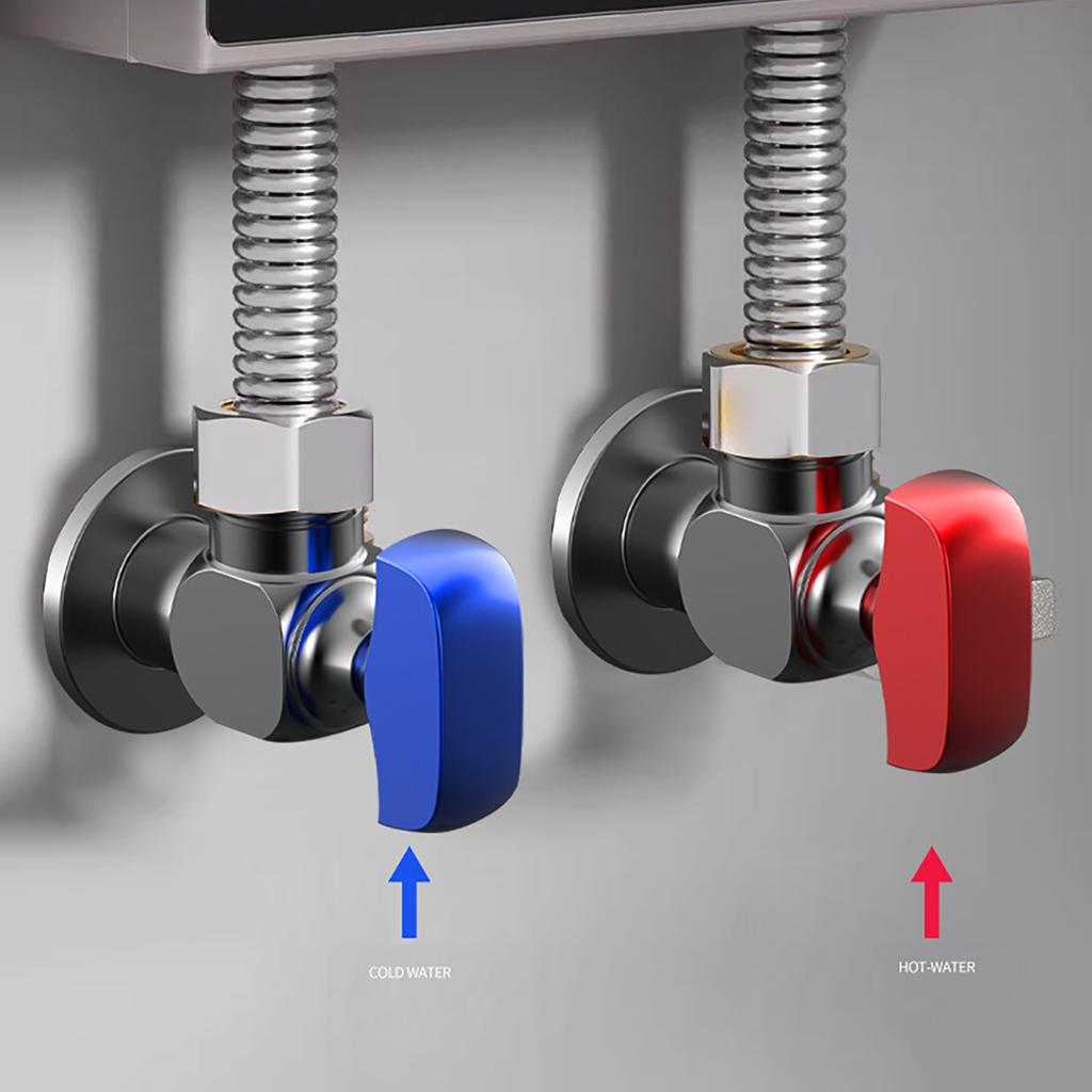 2pcs Water Heater Ball Valve 1/2inch Triangle Switches Simple Operate Triangle Valves for Residential Installation