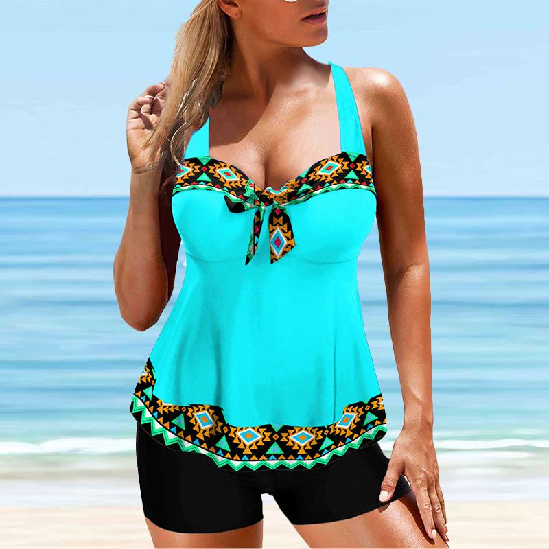 

Женский купальник с бретелями и квадратным бантом, бикини с коротким топом, купальник