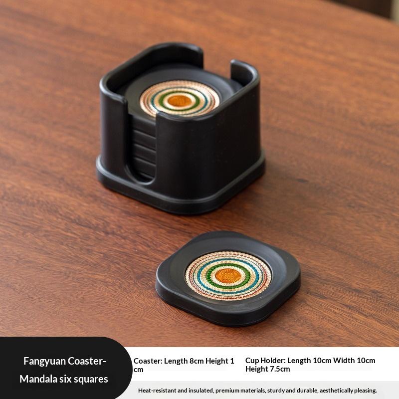 New 6Pcs PVC Coasters Dining Table Protector Pad Heat Resistant Cup Mat Coffee Tea Hot Drink Mug Placemat Kitchen Accessories