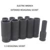 1/2 Inch Hex Socket Wrench Head Standard Durable Car Auto Truck Repair Tools For Ratchet Wrench Deep Sleeve