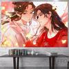 Tapestry de Anime Bendiciones de los Oficiales Celestiales Colgante de Pared Decoración Estética de Habitación Cartones Póster de Arte Tapices Boho Para el Hogar
