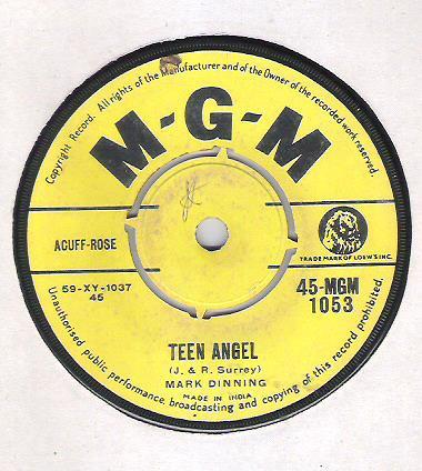 

7inch Record MARK DINNING Teen Angel Bye Now Baby 45MGM1053 MGM Records India Pop Used