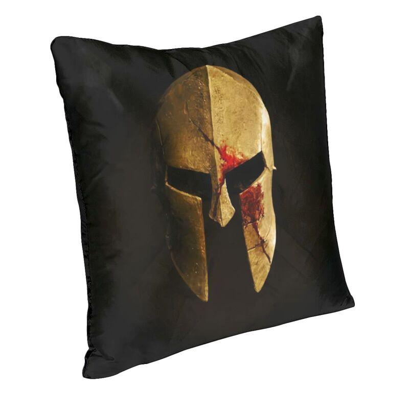Fashion Sparta Skull Spartan Helmet Throw Pillow Cover Home Decor Custom Square Cushion Cover 40X40Cm Pillowcover For Sofa