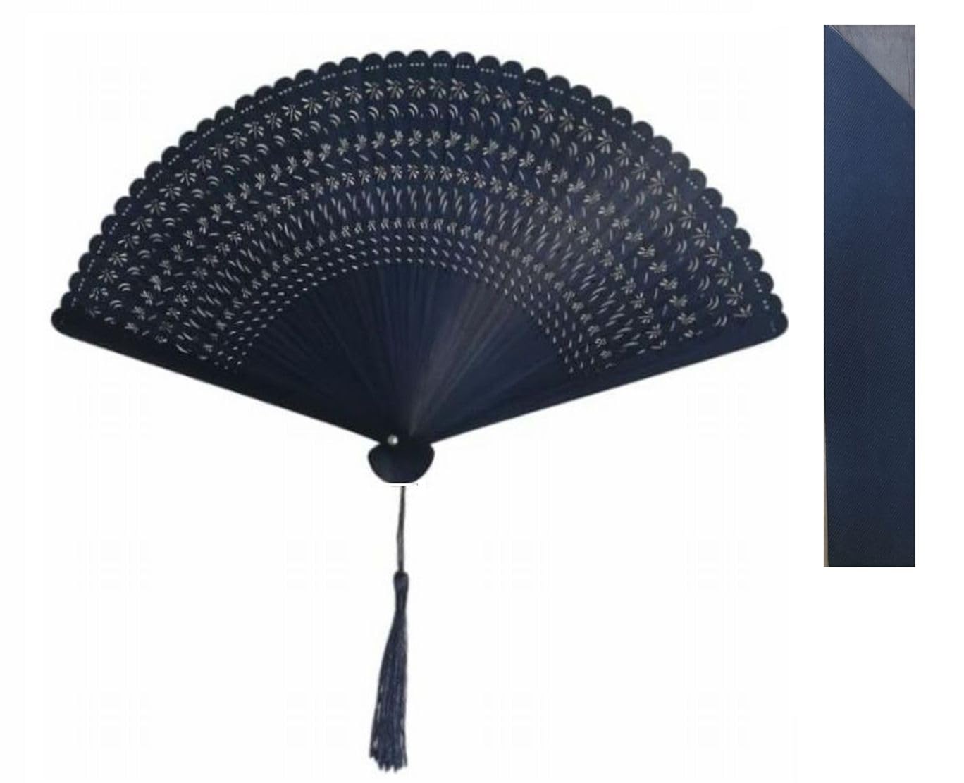 

Aotake Kyodo Складной бамбуковый веер из натурального бамбука в комплекте с сумкой [VX] Веер, Только, Полностью черный, и (БЛБам)