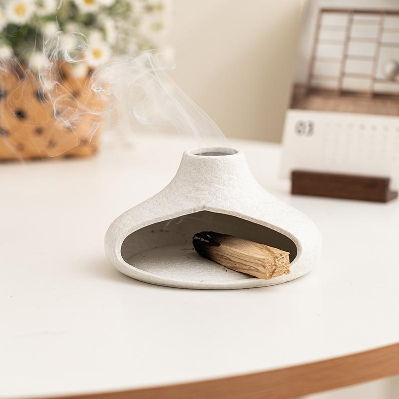 Modern Style Ceramic Incense Burner for Palo Santo, White Sage, Cone Incense, Desktop Ornament Home Decor