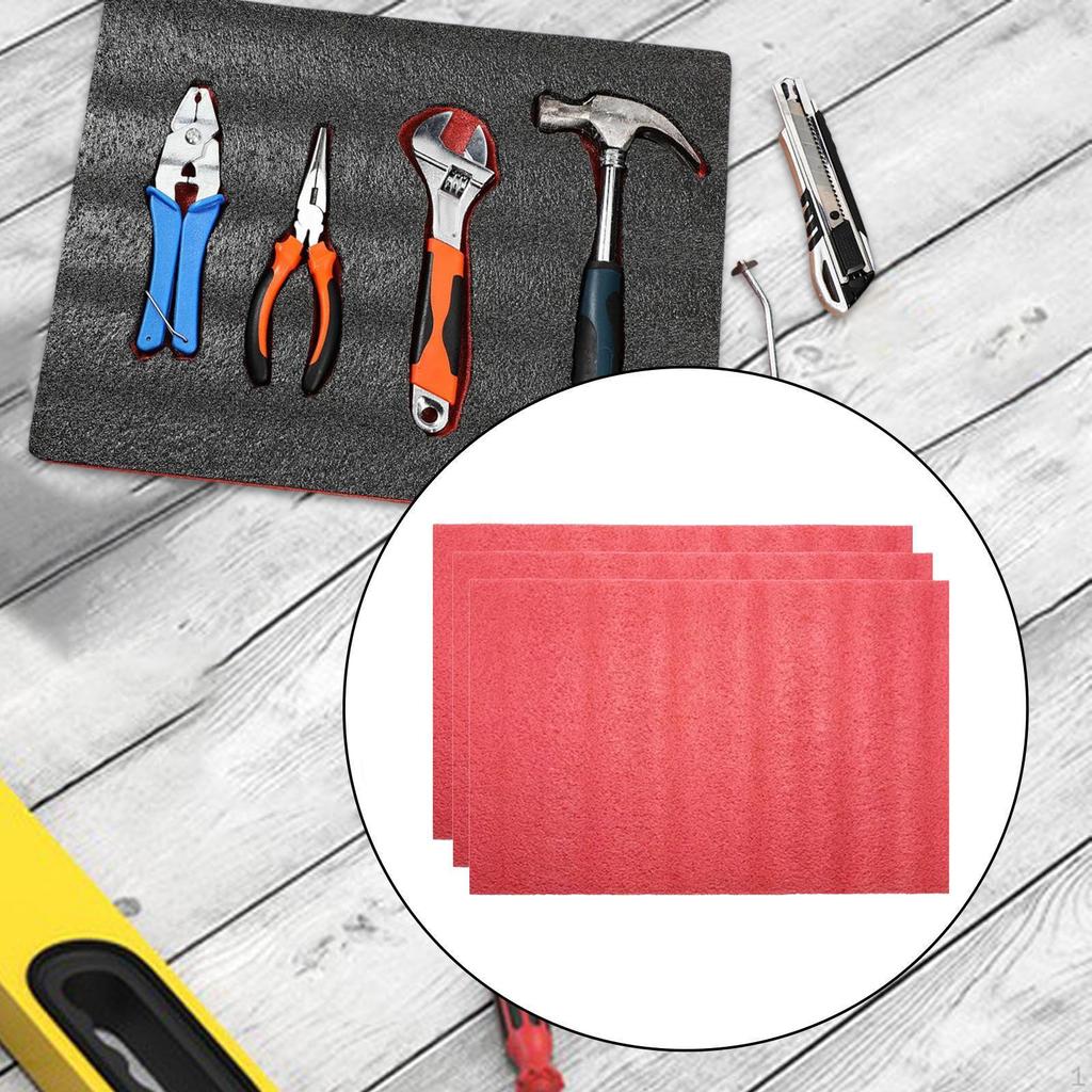 3 X Foam Inserts for Tool Boxes, Pads Packing, Storage Sheets to Be Used, Mat Cushions