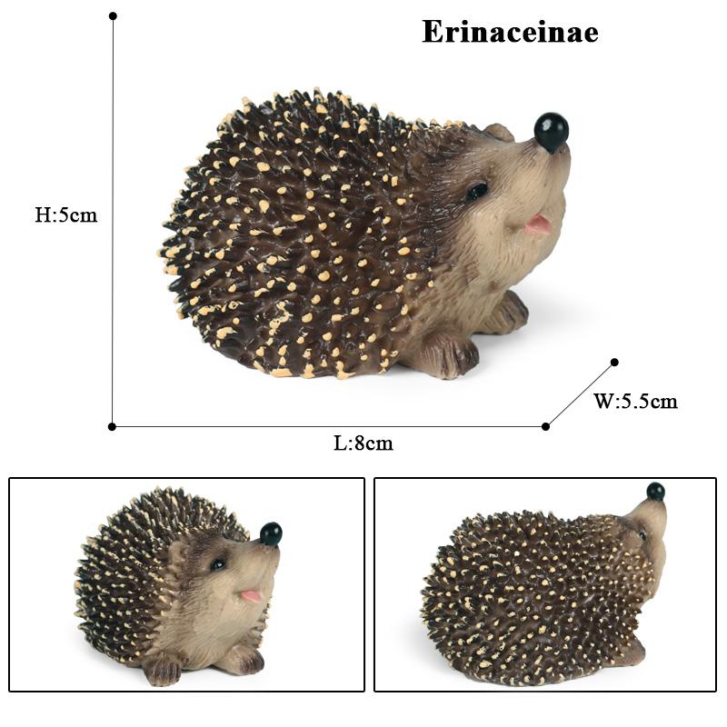 Oenux Simulation Wild Jungle Forest Animals Hedgehog Model Action Figures Cake Topper Party Favor Cute Education Kid Toy Gift