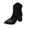 2025 Internet-Berühmtheit Explosion spitz zulaufender dicker Absatz High Sense kleine kurze Stiefel Damen Herbst und Winter High Heels kleine französische kleine Stiefeletten