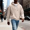 Men's Casual Solid Color Zipper Long Sleeve Hooded Sweatshirt, Everyday Zipper Casual Long Sleeve T-Shirt