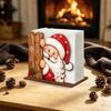 2D Flat Wooden Paper Towel Rack Snowman Christmas Napkin Stand  Dining Room