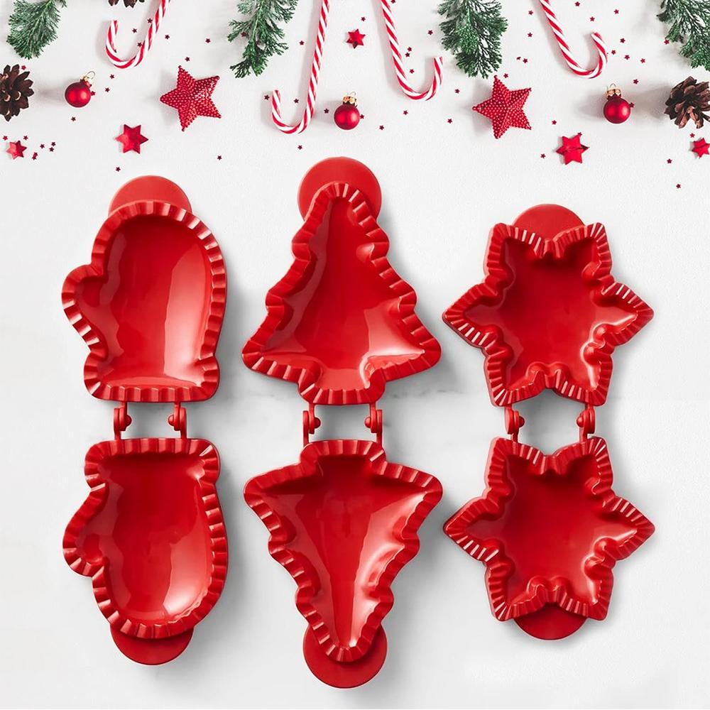3pcs Christmas Mini Hand Pie Molds for Baking Dough Presser