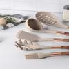 Long Wooden Handle Cooking Tool Set Silicone Spatula Tools Frying Spatula  Kitchen Utensils