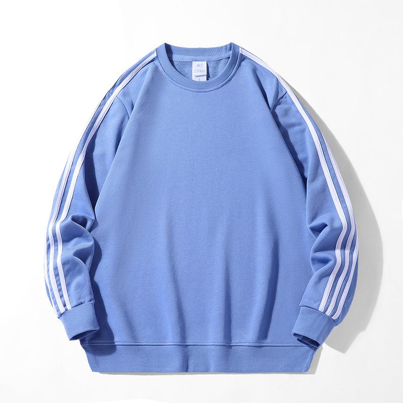 

2024 Мужской пуловер с капюшоном и тремя полосками: Осенне-весенняя толстовка для подростков M