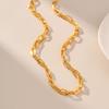 French Paperclip Chain 18k Gold Plated Brass Minimalist Necklace For Women