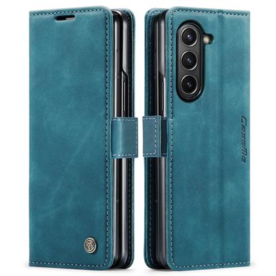 Flip Retro Style Leather Phone Cover For Samsung Galaxy Z Fold4 Fold5 Fold6 Fold7 Wallet Card Slot Fall Prevention Phone Case