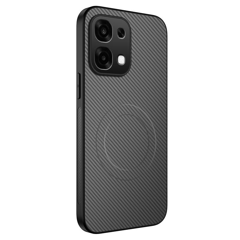 Für OPPO A3 A3X A6 Pro Neue Kohlefaser Magnetische Hülle Für Oppo A6 Pro Kabelloses Laden Stoßfest Silikon Bumper Abdeckung A3X 5G