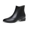 Autumn and winter new versatile small short boots women's thick heel soft sole medium cotton shoes soft leather medium heel women's boots