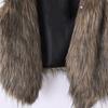Damen Herbst Winter Weste Kunstleder Kunstfell Flauschige ärmellose Strickjacke V-Ausschnitt Dick Offener Stich Lässige Kurze Weste Oberbekleidung