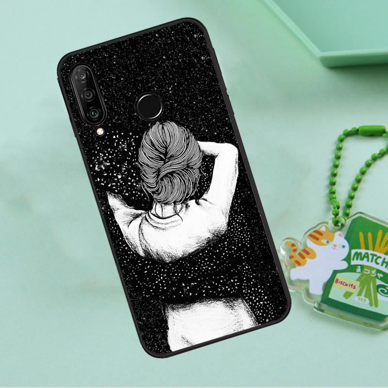 Black White Galaxys Aesthetic For Huawei Nova 12s 12i 11i 7i 8i 9 10 SE Y91 Y90 Y60 Y70 Y72 Y61 P60 Pro P30 P40 Lite Case