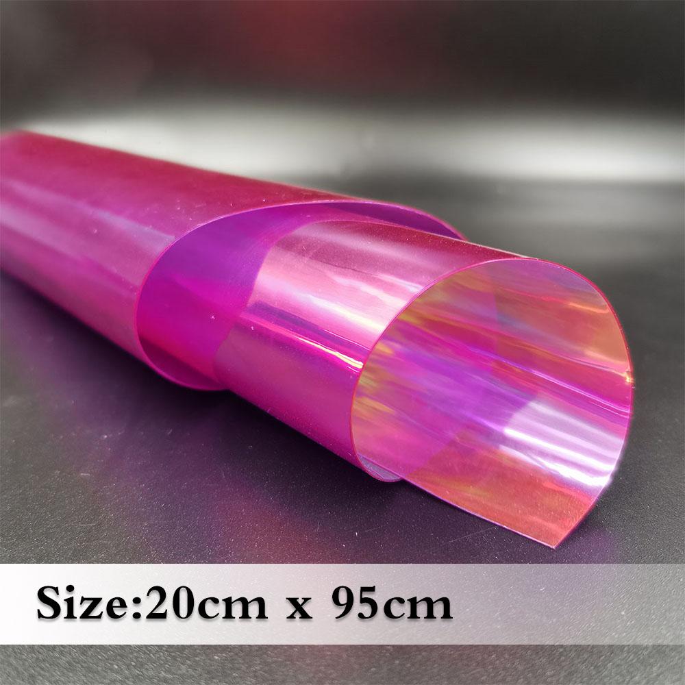 Candy Iridescent Holographic Clear Transparent PVC Fabric Leatherette Laser Rainbow Film Vinyl Craft Bag Earring DIY Bows Making