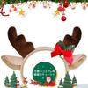 [Sucodver] Reindeer Headband with Deer Antlers and Ears, 3D Large Headband with Golden Bells, Perfect for Christmas Cosplay or Costumes, Cute