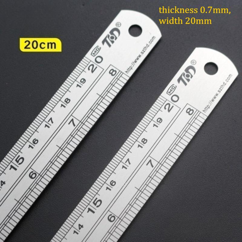 2Pcs Thicken 15cm-40cm Stainless Steel Ruler 39 Inch British Scale Durable Measuring Tool for School Office Household