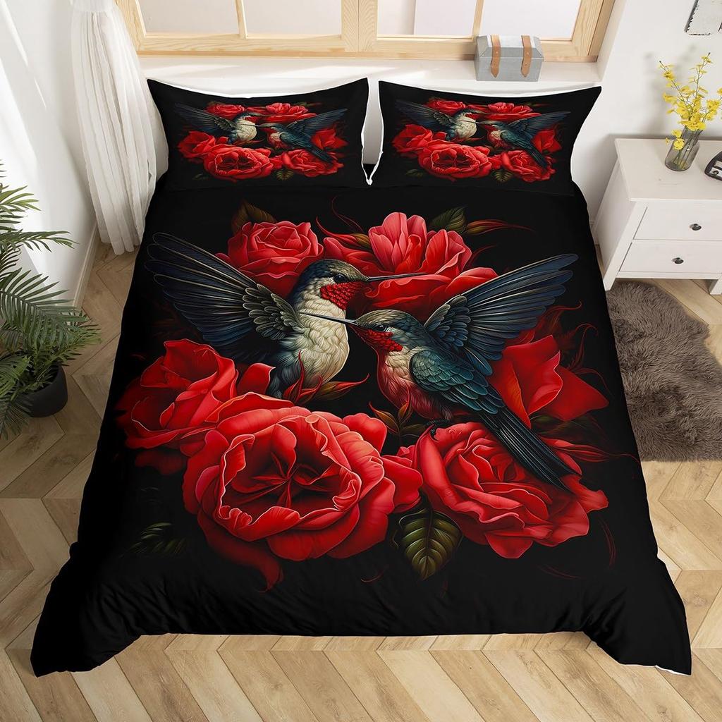 Hummingbird Duvet Cover For Kids Boys Girls Quilt Covers Lightweight Down Bedroom Decor 2 Pillowcases 1 Duvet Cover No Comforter