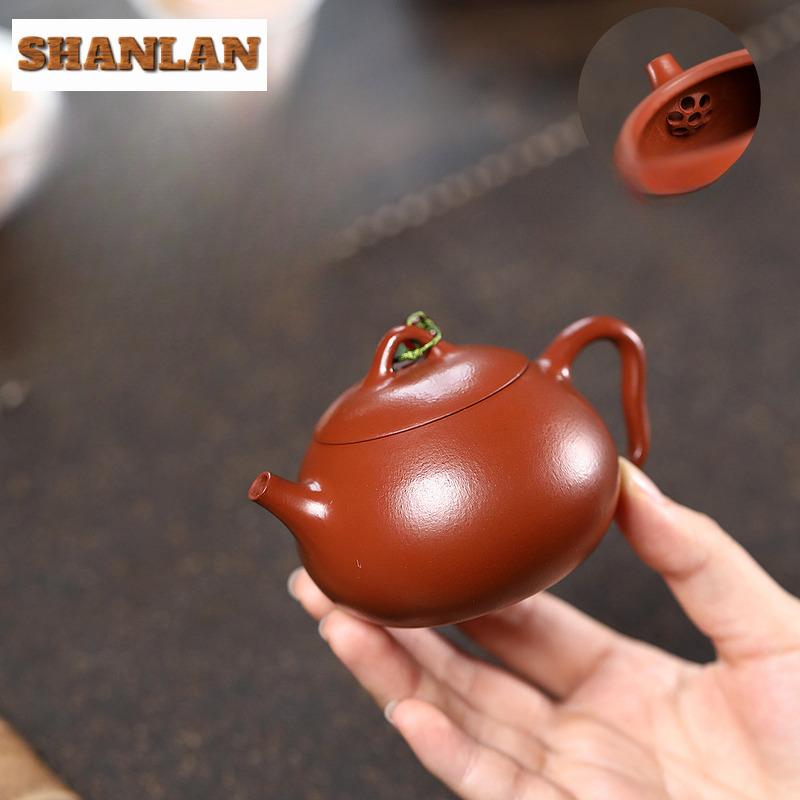 120ml Retro Yixing Purple Clay Teapot Handmade Little Scoop Pot Raw Ore Zhu Mud Tea Maker Kettle With Filter Zisha Tea Set Craft