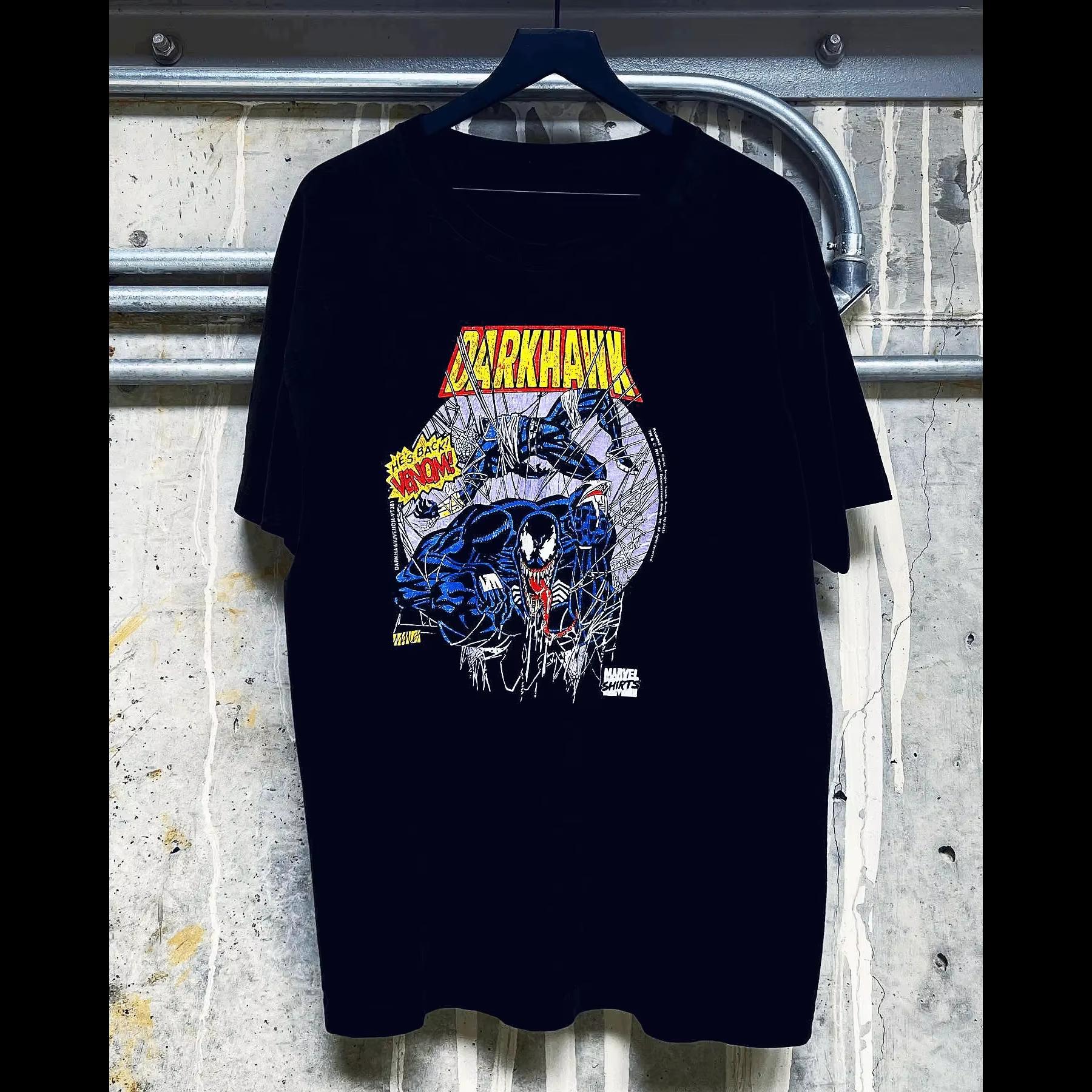 

Marvel Authorized The New Marvel VenomDarkhawk Marvel Venom Printed Tshirt for Men and Women with The Same Loose Short Sleeves S