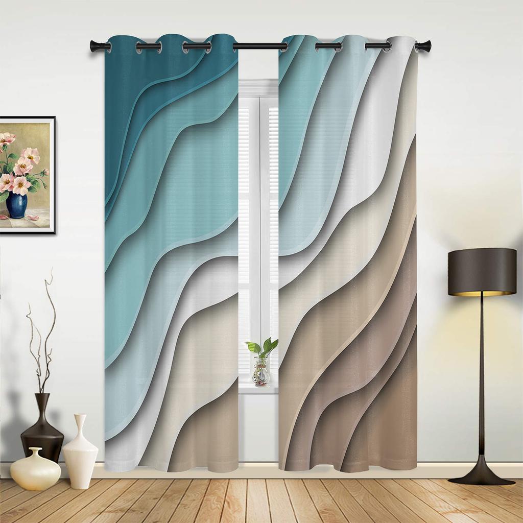 Sage Green Gray Gradient Curtains for Bedroom Living Room Drapes Kitchen Children's Room Window Curtain Modern Home Decor