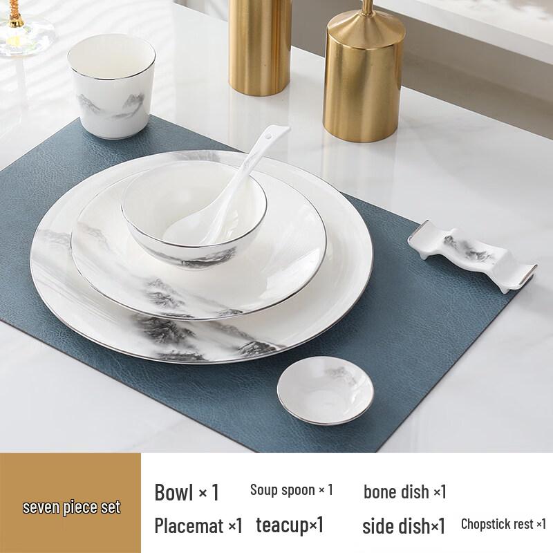 

Elegant Silver-Rimmed Bone China Dinnerware Set