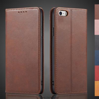 Magnetic Attraction Leather Case for Apple iPhone 5 5S / iPhone SE (2016) Holster Flip Cover Case Wallet Phone Bags Fundas Coque