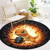 Cartoonflames Round Area Rug,Carpet Rug for Living Room Bedroom Sofa Playroom Decor,Non slip Floor Mat