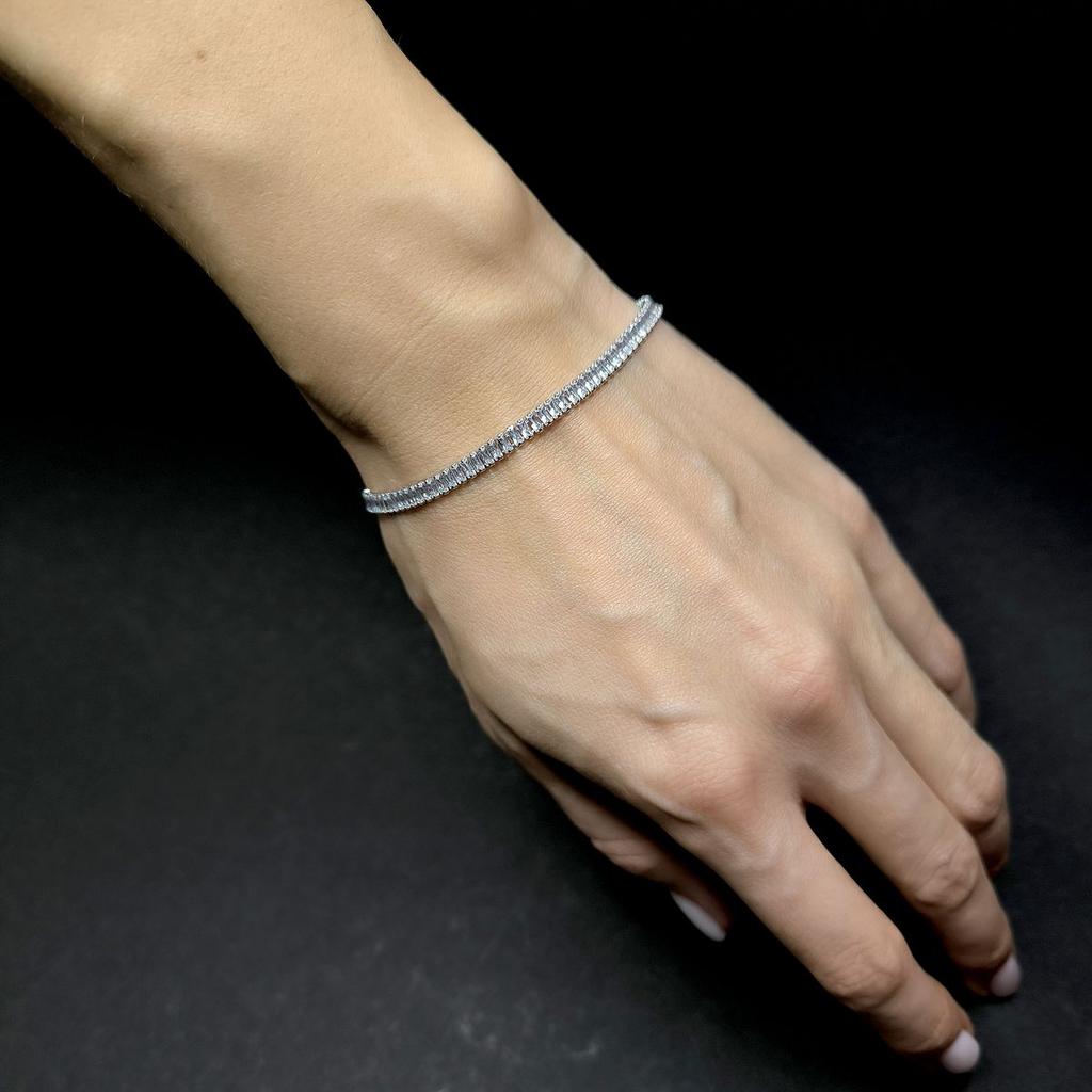 Серебряный браслет с фианитами, вес изделия 4,78 гр (2175032)