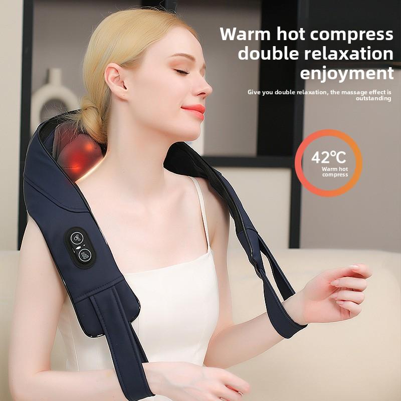 Neck Massager Fugui Bag Kneading Household Cervical Massager Back Hot Compress Massage Shawl Shoulder and Neck Massager