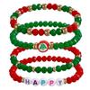 Y2K Polymer Clay Stackable Bracelet Set For Women Santa Claus Tree Elk Deer Snowflake Charm Beaded Bangle Christmas Jewelry
